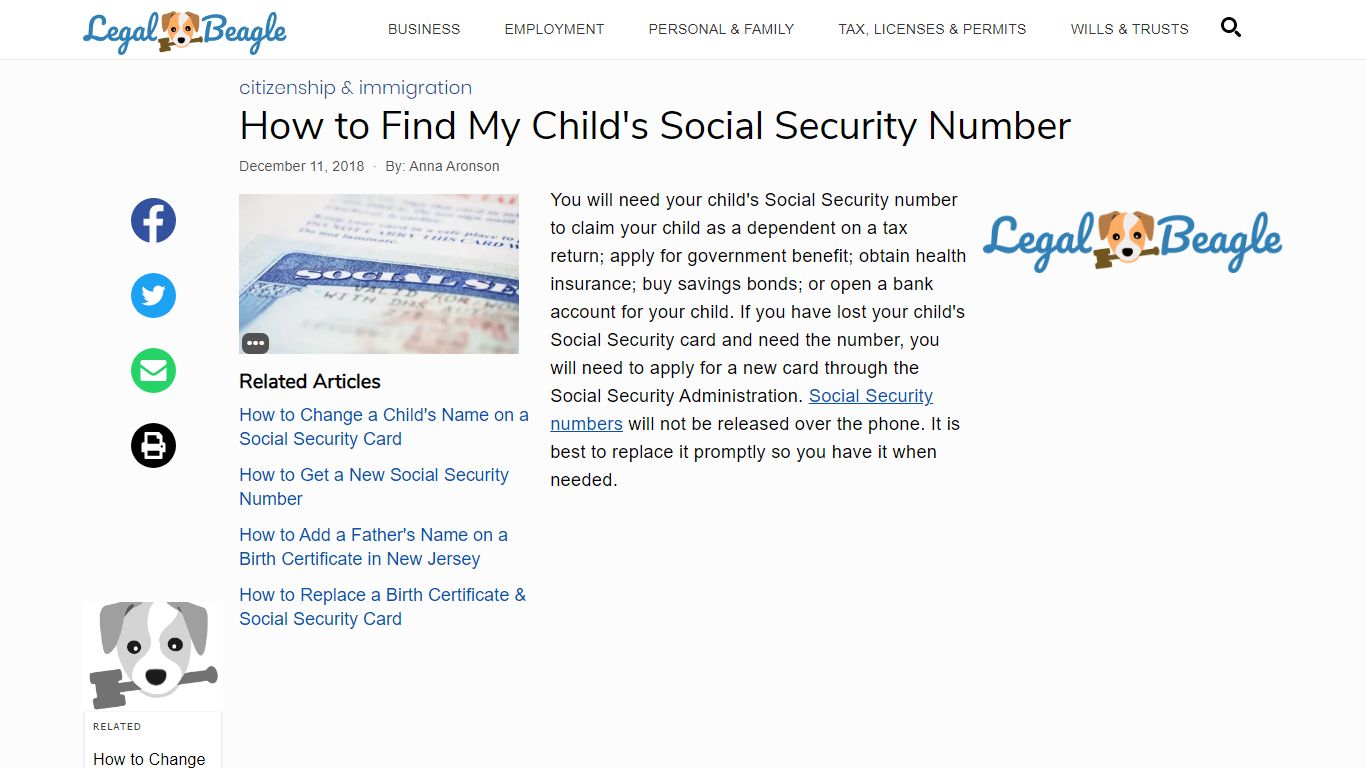 How to Find My Child's Social Security Number | Legal Beagle