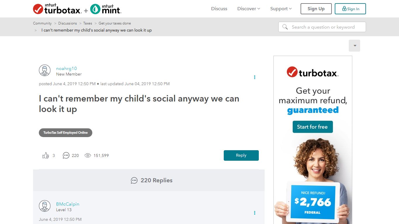 I can't remember my child's social anyway we can look it up - Intuit